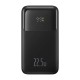 Powerbank Baseus Comet su USB į USB-C laidu, 10 000 mAh, 22.5 W (juoda)