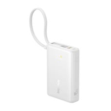 Powerbank Baseus PicoGo skaitmeninis ekranas 10 000 mAh 45 W (biły)