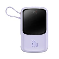 Powerbank Baseus Qpow Pro Lightning kabelis, USB-C, USB, 10000mAh, 20W (lila)