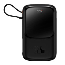 Powerbank Baseus Qpow PRO su laidu, 10000mAh, 22.5W (juodas)