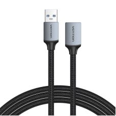Prailginimo kabelis USB 3.0, kištukinis USB į moterišką USB-A, ventiliacija 2 m (juoda)