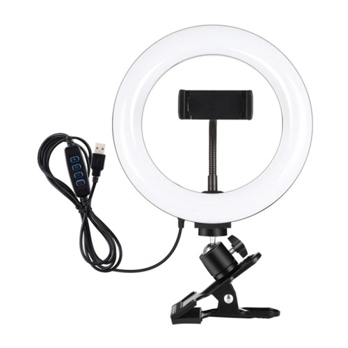 Puluz 20 cm Ring Light for Vlogging with Monitor Clip, Phone Holder, and Color Temperature Adjustment (Black) Puluz 20 cm Ring Light for Vlogging with Monitor Clip, Phone Holder, and Color Temperature Adjustment (Black)