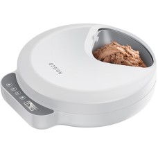 Rojeco F26 4 porcijų kačių šėrykla su mygtukais ir 2 ledo paketais (balta)