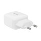 Sieninis įkroviklis 25W PD Ricomm RC252 EU, 1xUSB-A, 1xUSB-C + 2.1m USB-C kabelis