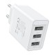 Sieninis įkroviklis 3x USB Vention FEAW0-EU, 2.4A, 12W (balta)
