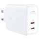 Sieninis įkroviklis Acefast A29 PD50W GAN, 2x USB, 50W (balta)