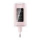 Sieninis įkroviklis Acefast A45, 2x USB-C, 1xUSB-A, 65W PD (rožinė)