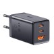 Wall charger Baseus GaN5 2x USB-C + USB 65W + cable 1m - Gray