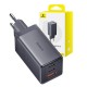 Wall charger Baseus GaN5 2x USB-C + USB 65W + cable 1m - Gray