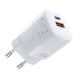 Choetech mains charger, 33W, PD5006, A+C dual port - white