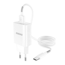 Wall charger Dudao A3EUT 2x USB with USB-C cable 12W  (white)