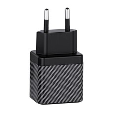 Wall charger INVZI GaN 2x USB-C, 45W, EU (black)