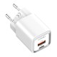 Sieninis įkroviklis LDNIO A2318C USB, USB-C 20W + USB-C - USB-C kabelis