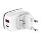 Sieninis įkroviklis LDNIO A2425C USB, USB-C + USB-C - Lightning kabelis
