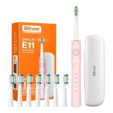 Sonic toothbrush with nozzle set and travel case BV E11 - pink