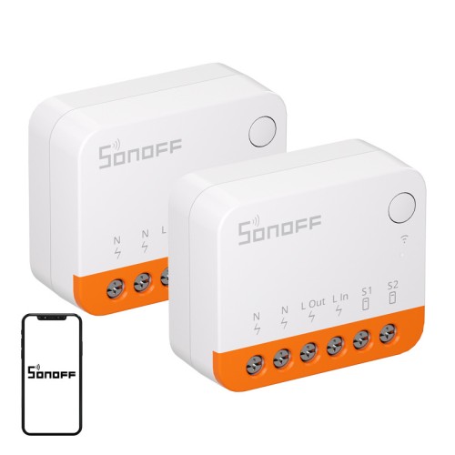 SONOFF MINIR4 (Extreme) jungiklis, 2 vnt, pakuotėje SONOFF MINIR4 (Extreme) jungiklis, 2 vnt, pakuotėje