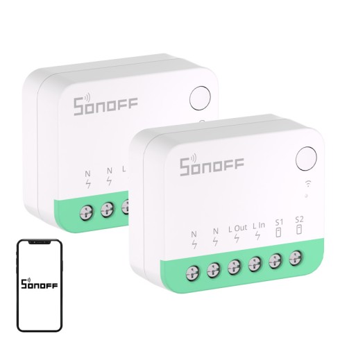 SONOFF MINIR4M (Extreme) Matter jungiklis, 2 vnt, pakuotėje SONOFF MINIR4M (Extreme) Matter jungiklis, 2 vnt, pakuotėje