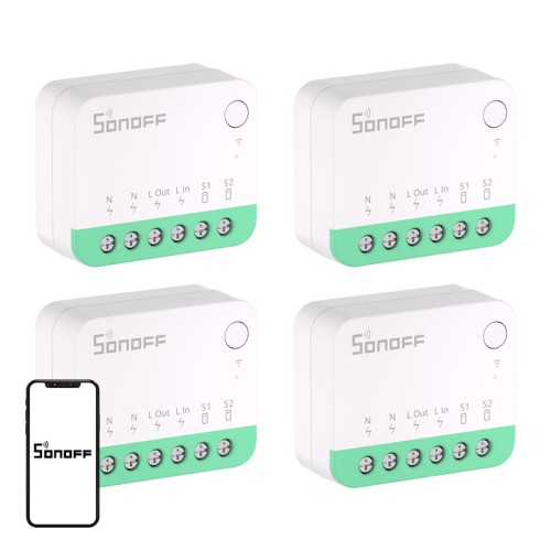 SONOFF MINIR4M (Extreme) Matter Switch 4 vnt, pakuotė SONOFF MINIR4M (Extreme) Matter Switch 4 vnt, pakuotė