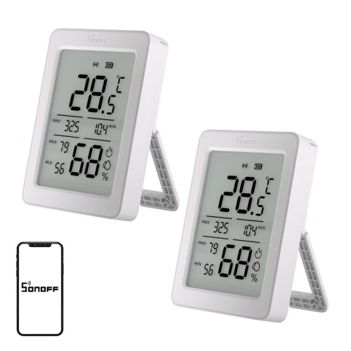 SONOFF ZigBee SNZB-02DR2 temperatūros ir drėgmės jutiklis, 2 vnt, pakuotėje SONOFF ZigBee SNZB-02DR2 temperatūros ir drėgmės jutiklis, 2 vnt, pakuotėje