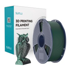 Sunlu PLA+ Silk Dual Color Filament (Black and Green)