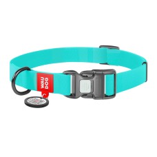 Luminous waterproof dog collar with QR code Waudog size S turquoise