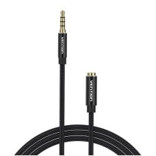 Vention audio kabelis TRRS 3.5mm kištukas - lizdas  5m - Juodas