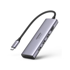 UGREEN CM511 5-in-1 adapteris šakotuvas  USB-C – 3x USB3.0 HDMI TF/SD