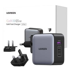 UGREEN Nexode sieninis įkroviklis, 2x USB-C + USB, 65W