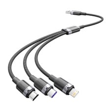 USB 2.0 A to 3-in-1 6A cable Vention CTRBG 1.5M (black)