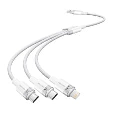 USB 2.0 A to 3in1 3A cable Vention CTPWG 1.5M (white)