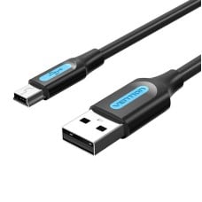 Vention USB 2.0A - Mini-B kabelis 1m PVC - Juodas