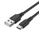 USB 2.0 A į USB-C 3A laidas 0.25 m Ventiliacija CTHBC juoda