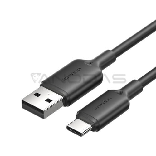 USB 2.0 A į USB-C 3A laidas Vention CTQBH 2M (juodas) USB 2.0 A į USB-C 3A laidas Vention CTQBH 2M (juodas)