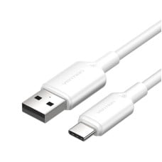 USB 2.0 A to USB-C 3A cable Vention CTQWH 2M (white)
