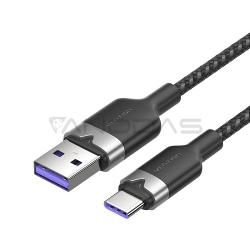 USB 2.0 A to USB-C 6A Vention CTOBH 2M cable (black)  USB 2.0 A to USB-C 6A Vention CTOBH 2M cable (black)