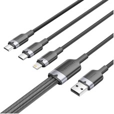 USB 2.0 A male to 3-in-1 USB-C, Lightning and Micro-B male cable Vention 3A CTPBG 1.5m
