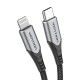 USB 2.0 iki Lightning kabelio ventiliacijos TACHH 2m pilka