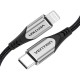 USB 2.0 iki Lightning kabelio ventiliacijos TACHH 2m pilka