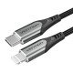 USB 2.0 iki Lightning kabelio ventiliacijos TACHH 2m pilka