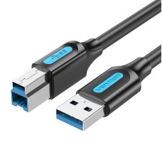 USB 3.0 A to B cable Vention COOBF 1m Black PVC