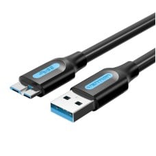USB 3.0 A male to Micro-B male cable Vention COPBF 1m Black PVC