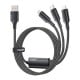 USB-A 3 viename laidas, Essager, EXCMTL-JJ01-P, USB-C / Lightning / Micro, 100 W, 1.2 m (juodas)