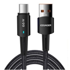 USB-A į USB-C laidas, Essager, EXCT-CG01, 66 W, 1 m (juodas)