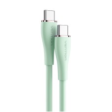 USB-C 2.0 į USB-C 5A kabelio ventiliacija TAWGG 1.5 m šviesiai žalias silikonas