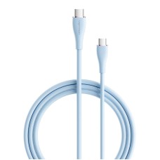 USB-C 2.0 į USB-C 5A kabelio ventiliacija TAWSG 1.5 m šviesiai mėlynas silikonas