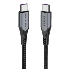 USB-C į USB-C 100 W Vention TAHHD 5A 0.5m USB 3.1 Gen2 4K laidas (pilkas)
