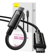 USB-C į USB-C laidas Baseus Tungsten Gold 240W 1m - juodas