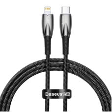 USB-C laidas, skirtas Lightning Baseus Glimmer Series, 20W, 1m (juodas)