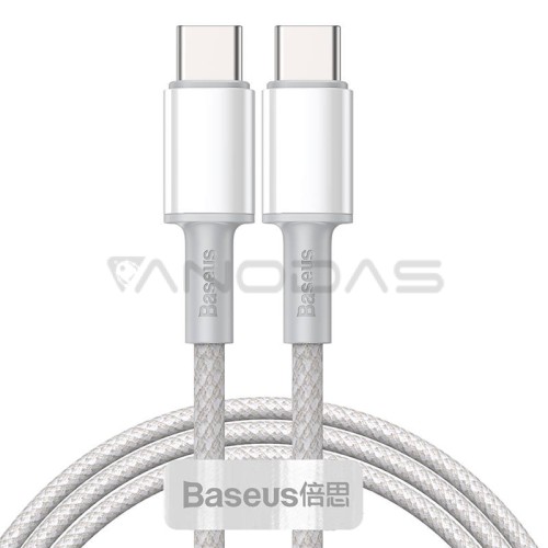 Baseus High Density Braided USB-C - USB-C Cable 100W 1m - White 