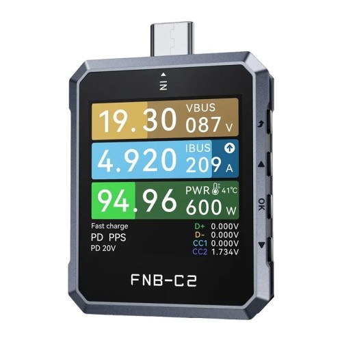 USB FNIRSI FNB-C2 testeris USB FNIRSI FNB-C2 testeris